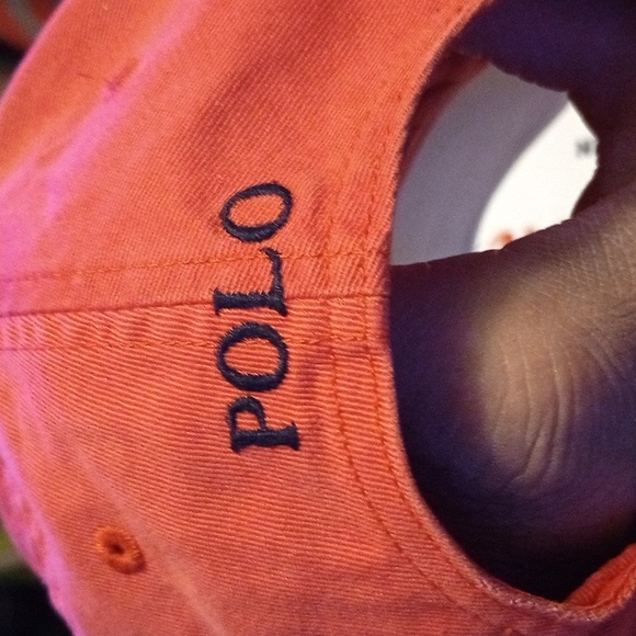 Polo by Ralph Lauren Men's Coral & Black With Leather Strap Super Clean Cap - Picture 4 of 6